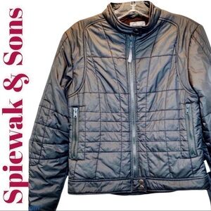 SPIEWAK & SONS Gray Quilted Primaloft Insulated Puffer Jacket, Size Medium